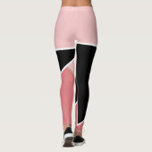 Klassiek zwart roze kleurenblokpatroon leggings (Achterkant)