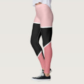 Klassiek zwart roze kleurenblokpatroon leggings (Links)