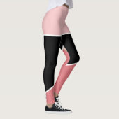 Klassiek zwart roze kleurenblokpatroon leggings (Rechts)