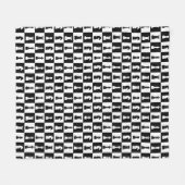 Klassiek zwart schaakspel figuren patroon fleece deken (Voorkant (Horizontaal))