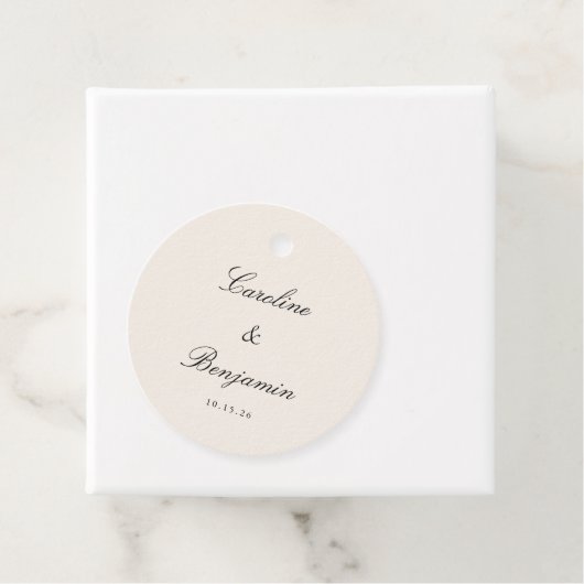 Klassiek zwart Script Elegant Bruiloft Aangepaste  Bedankjes Labels (In situ)