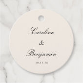 Klassiek zwart Script Elegant Bruiloft Aangepaste  Bedankjes Labels (Voorkant)