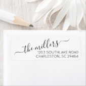 Klassiek zwart Script Return Address Label (Insitu)