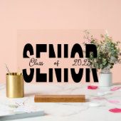 Klassiek zwart Senior custom Acryl Bord (Huwelijk)