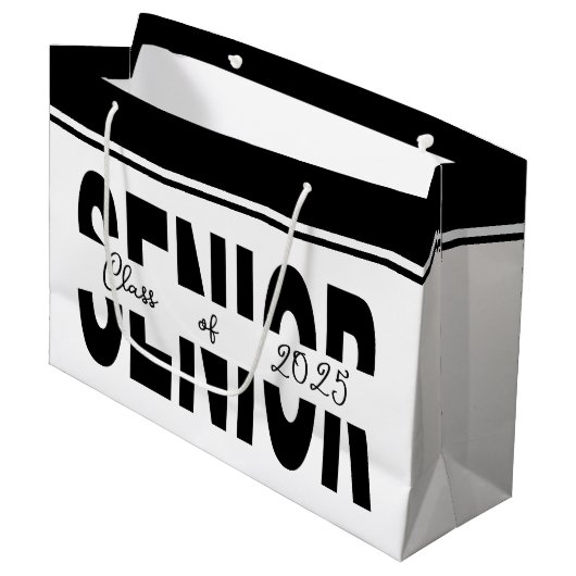 Klassiek zwart Senior custom Groot Cadeauzakje (Voorkant Gekanteld)