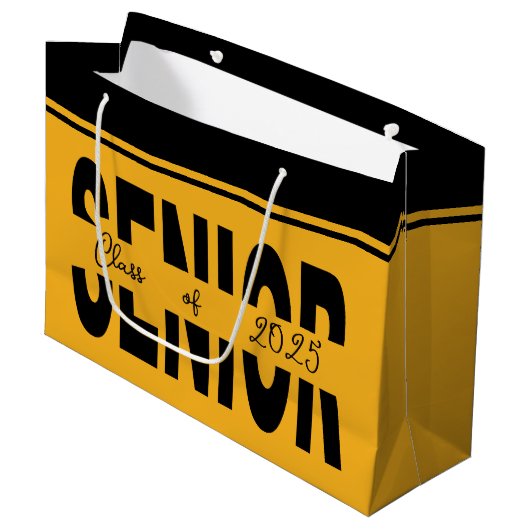 Klassiek zwart Senior custom Groot Cadeauzakje (Voorkant Gekanteld)