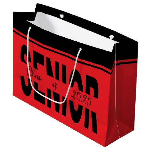 Klassiek zwart Senior custom Groot Cadeauzakje (Voorkant Gekanteld)