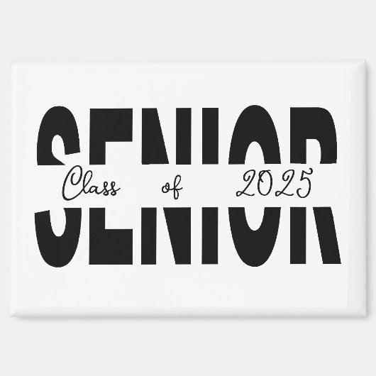 Klassiek zwart Senior custom Magneet (Voorkant)