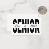 Klassiek zwart Senior custom Notitiekaartje (Voorkant / Achterkant in situ)