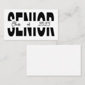Klassiek zwart Senior custom Notitiekaartje (Voorkant / Achterkant)