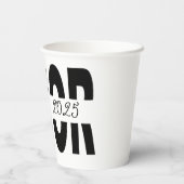 Klassiek zwart Senior custom Papieren Bekers (Achterkant)