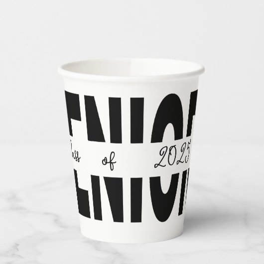 Klassiek zwart Senior custom Papieren Bekers (Links)