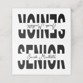 Klassiek zwart Senior custom Plaatskaartje (Buitenkant ongevouwen)