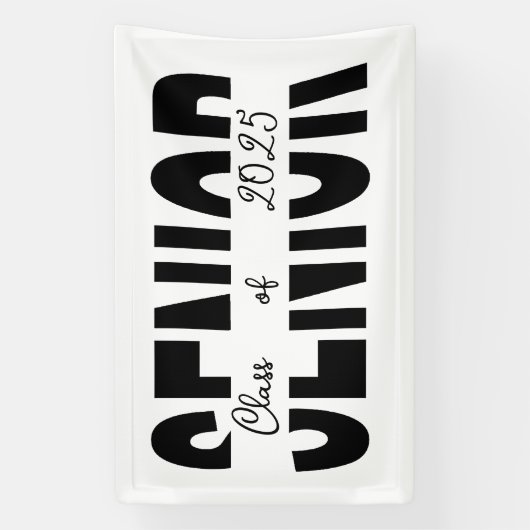 Klassiek zwart Senior custom Spandoek (Verticaal)