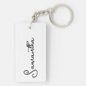 Klassiek zwart Senior gepersonaliseerd Sleutelhanger (achterkant)