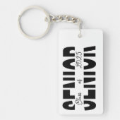 Klassiek zwart Senior gepersonaliseerd Sleutelhanger (Voorkant)