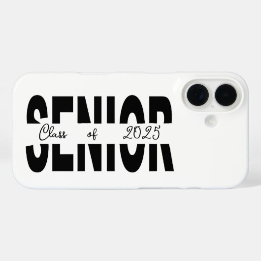 Klassiek zwart Senior maatwerk Case-Mate iPhone Case (Achterkant (horizontaal))