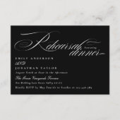 Klassiek zwart Stropdas kalligrafie repetitie dine Informatiekaartje (Voorkant)