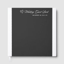 Klassiek zwart trouwgastenboek – Elegant wit S