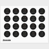 Klassiek zwart vastgoed ronde sticker (Vel)