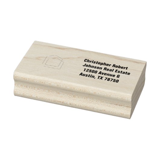 Klassiek zwart vastgoed rubberstempel (Stempel)
