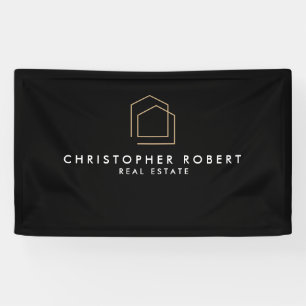 Klassiek zwart vastgoed spandoek