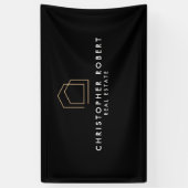 Klassiek zwart vastgoed spandoek (Verticaal)