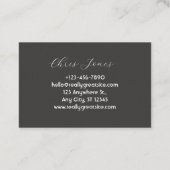 Klassiek zwart Visitekaartje (Achterkant)