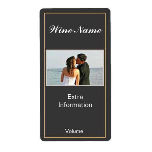 Klassiek zwart wijnlabel etiket (Voorkant)