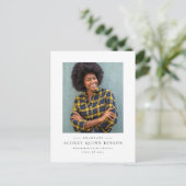 Klassiek zwart-wit afstuderen briefkaart (Staand voorkant)