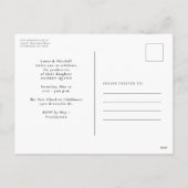 Klassiek zwart-wit afstuderen briefkaart (Achterkant)