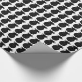 Klassiek zwart-wit anananassolpatroon cadeaupapier (Hoek)