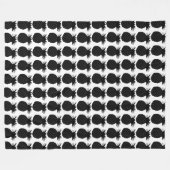 Klassiek zwart-wit anananassolpatroon fleece deken (Voorkant (Horizontaal))