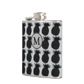 Klassiek zwart-wit anananassolpatroon heupfles (Links)