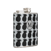 Klassiek zwart-wit anananassolpatroon heupfles (Rechts)