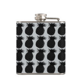 Klassiek zwart-wit anananassolpatroon heupfles (Achterkant)