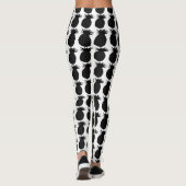 Klassiek zwart-wit anananassolpatroon leggings (Achterkant)
