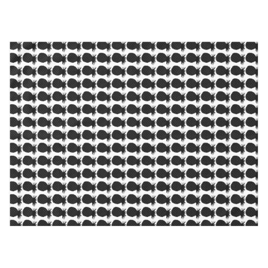 Klassiek zwart-wit anananassolpatroon tafelkleed (Voorkant (Horizontaal))