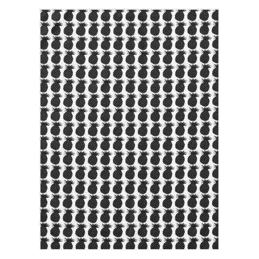 Klassiek zwart-wit anananassolpatroon tafelkleed (Voorkant)