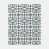 Klassiek zwart-wit blokpatroon fleece deken (Voorkant)