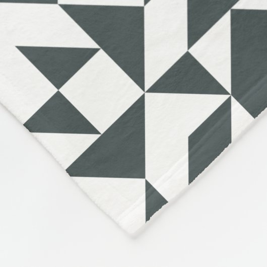 Klassiek zwart-wit blokpatroon fleece deken (Hoek)