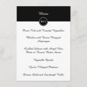Klassiek zwart-wit bruiloftsreceptie menu (Voorkant)