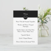 Klassiek zwart-wit bruiloftsreceptie menu (Staand voorkant)
