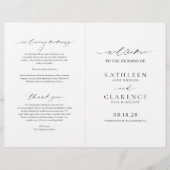 Klassiek zwart-wit budget huwelijksprogramma (Voorkant)