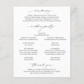 Klassiek zwart-wit budget huwelijksprogramma (Achterkant)