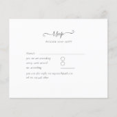 Klassiek Zwart Wit Budget RSVP Menu (Voorkant)