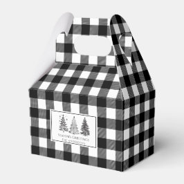 Klassiek zwart-wit Buffalo geruit Kerstmis Bedankdoosjes