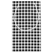 Klassiek zwart wit buffel check patroon klein cadeauzakje (Achterkant)