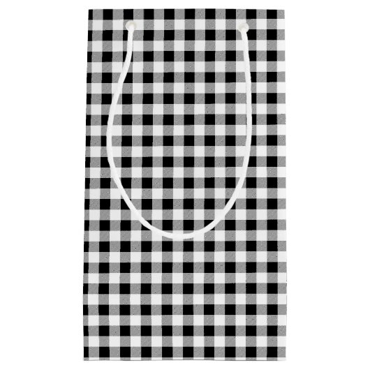 Klassiek zwart wit buffel check patroon klein cadeauzakje (Voorkant)