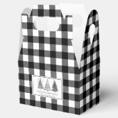 Klassiek zwart & wit buffel geruite kerst bedankdoosjes (Geopend)